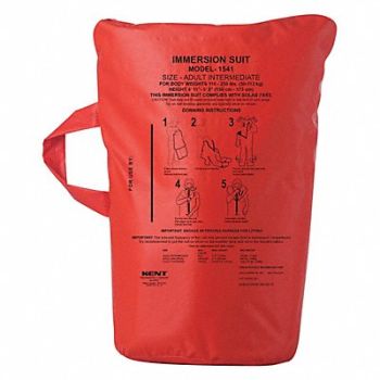 KENT SAFETY Immersion Suit Uscg Bag Red, 59ME28