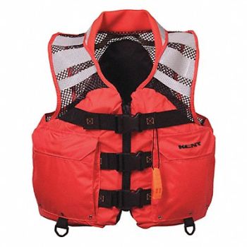 KENT SAFETY Life Jacket Orange Nylon S, 59ME44