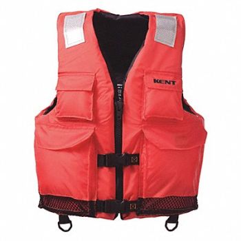 KENT SAFETY Life Jacket Orange Nylon 4XL/7XL, 59ME53