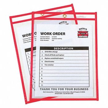 C-LINE PRODUCTS Shop Ticket Holder Red 9 x 12 PK15, 59PC81