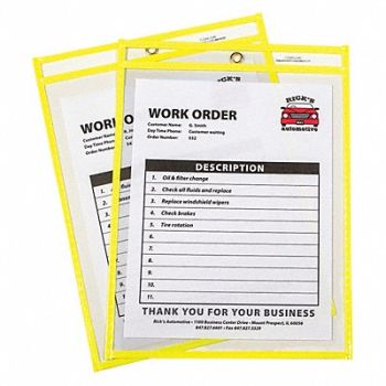 C-LINE PRODUCTS Shop Ticket Holder Yellow 9 x 12 PK15, 59PC82