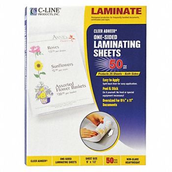 C-LINE PRODUCTS Laminate Sheets Heavy 9 x 12 PK50, 59PE26