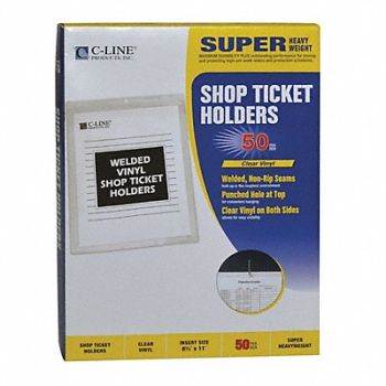 C-LINE PRODUCTS Shop Ticket Holder Clear 8.5 x 11 PK50, 59PE55