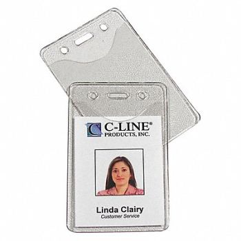C-LINE PRODUCTS Badge Hldr Vertical 2-3/8x3-3/8 PK100, 59PE78
