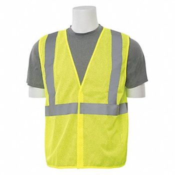 ERB SAFETY Safety Vest Economy Hi-Viz Lime 3XL, 59ZM10