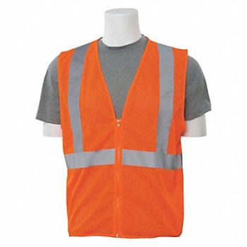 ERB SAFETY Safety Vest Economy Hi-Viz Orange M, 59ZM44