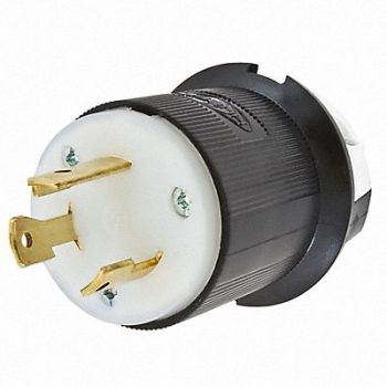 HUBBELL Plug 125VAC 30A L5-30P 2P 3W 1PH, 4A262
