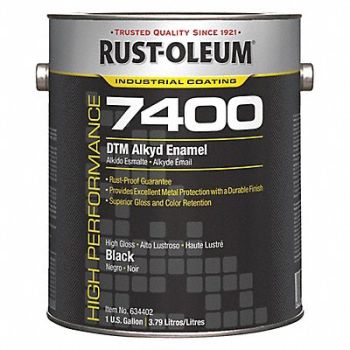RUST-OLEUM H7153 7400 Alkyd Enamel High Gloss Black 1 gal, 5A264