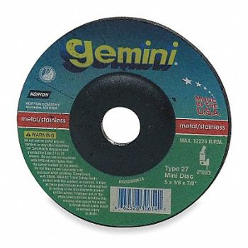 NORTON Depressed Center Wheel T27 5x1/8x7/8 AO, 5A865