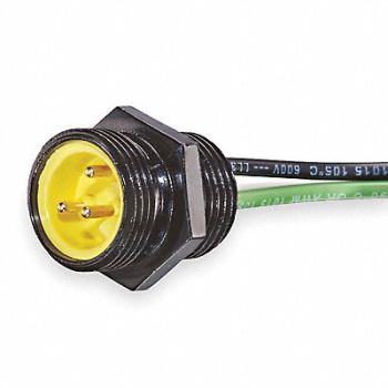 BRAD HARRISON External Thread Receptacle 3 Male 16 AWG, 5AA56