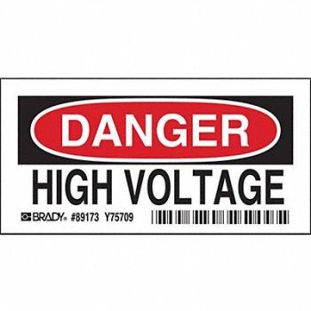 BRADY Danger Sign 3-1/2X5 R and BK/WHT HV, 542Z91