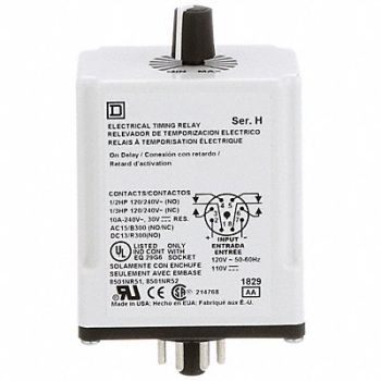 SCHNEIDER ELECTRIC Time Delay Relay 120VAC 10A DPDT 36 sec., 5B396