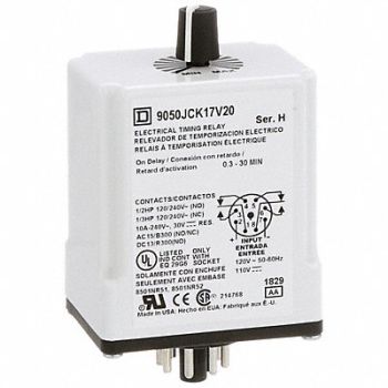 SCHNEIDER ELECTRIC Time Delay Rlay 120VAC 10A DPDT 0.3 sec., 5B397