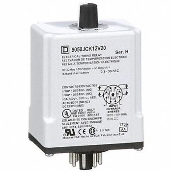 SCHNEIDER ELECTRIC Time Delay Rlay 120VAC 10A DPDT 0.3 sec., 5B403