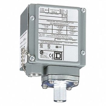 SQUARE D Pressure Swtch 1.5 to 75 psi SPDT Stndrd, 5B426