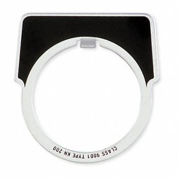 SCHNEIDER ELECTRIC Blank Legend Plate Half Round Black, 2FM77