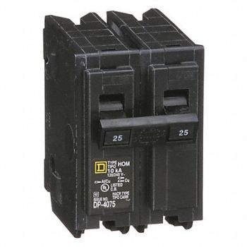 SQUARE D Circuit Breaker 25A Plug In 120/240V 2P, 5B684