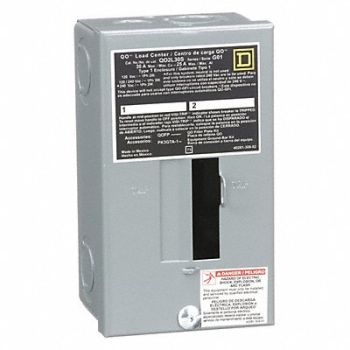 SQUARE D Load Center 30A Lug 1 Phase 2 Spaces, 5B755