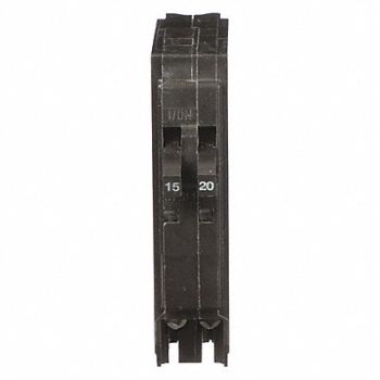 SQUARE D Circuit Breaker 15/20A 120/240V 1P, 5B778