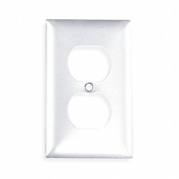 HUBBELL Dup Recept Wll Plt Stnd Silver 1Gng Brsh, 5C226