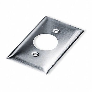 HUBBELL Sng Recept Wll Plt Stnd Silver 1Gng Brsh, 5C231