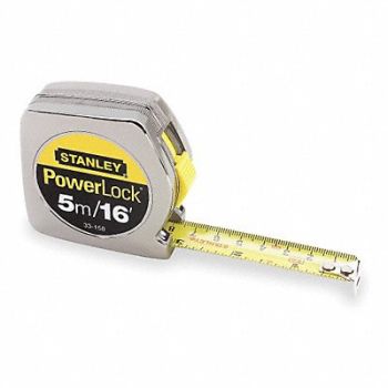 STANLEY Tape Measure 3/4 In x 5m Chrome In/Ft/mm, 5C572