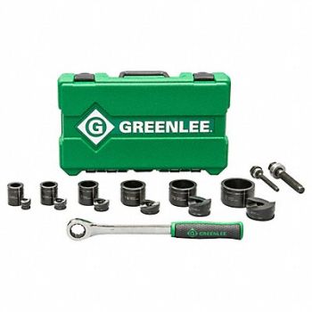 GREENLEE Manual Punch Driver Set 15 10 ga. Steel, 5C632