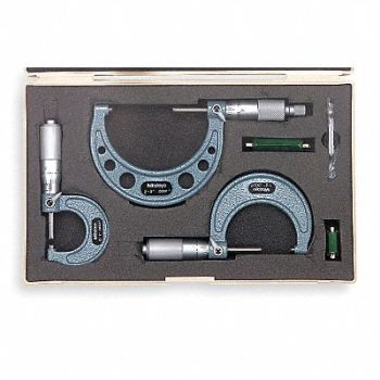 MITUTOYO Micrometer Set 0-3 In, 5C673