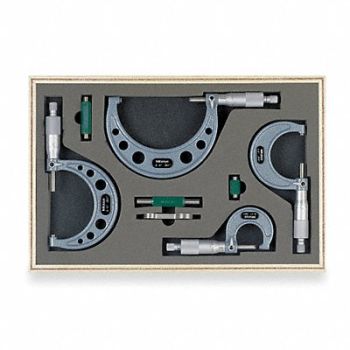 MITUTOYO Micrometer Set 0-4 In, 5C674
