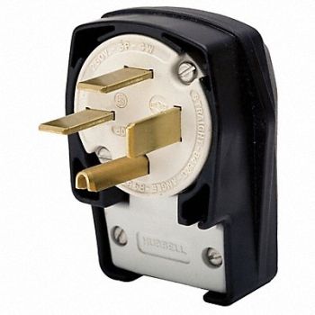 HUBBELL Angle Plug 15-50P 50A 250VAC 3 Phase, 5C796