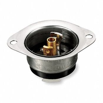 HUBBELL Mdg Flg LckInl 15 A Black ML-2P SS, 5C798