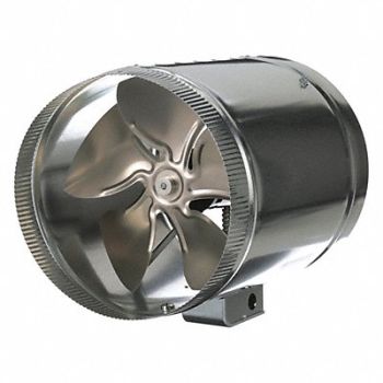 TJERNLUND Steel 12 D 15.6 H 12 W Inline Duct Fan, 5C966