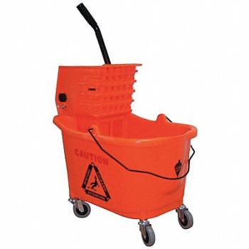 TOUGH GUY D8082 Mop Bucket and Wringer Orange 8 3/4 gal, 5CJJ0