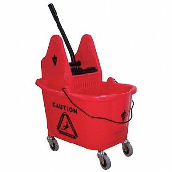 TOUGH GUY D8085 Mop Bucket and Wringer Red 8 3/4 gal, 5CJK2