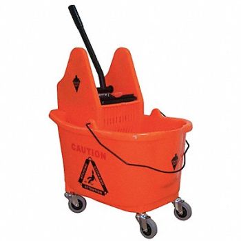 TOUGH GUY D8085 Mop Bucket and Wringer Orange 8 3/4 gal, 5CJK5