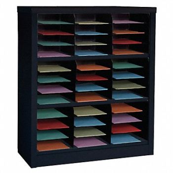 GRAINGER APPROVED Literature/Mail Organizer 42 H Black, 5CRY2
