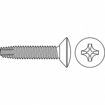 GRAINGER APPROVED Thread Form Scrw Flat 1 27/32 L PK1600, 5CUW0