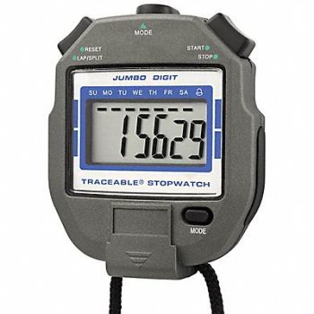 TRACEABLE STOPWATCH JUMBO DIGIT NIST 3X2, 5CVT8