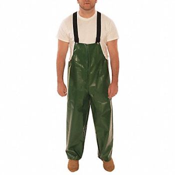 TINGLEY D8971 Rain Bib Overall Unrated Green XL, 5CYT7