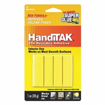 SUPER GLUE Putty Reusable 1 oz (4) Yellow Strips, 5DLD8