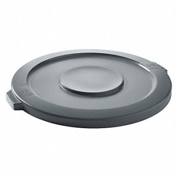 TOUGH GUY D5922 Trash Can Top Flat Snap-On Closure Gray, 5DMX3
