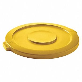 TOUGH GUY D5923 Trash Can Top Flat Snap-On Closure Ylw, 5DMX2