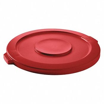 TOUGH GUY D5922 Trash Can Top Flat Snap-On Closure Red, 5DMX4