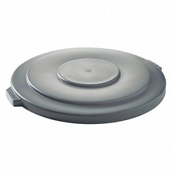 TOUGH GUY Trash Can Top Flat Snap-On Closure Gray, 5DMX7