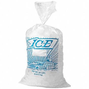 GRAINGER APPROVED Printed Ice Bags 10 lb 21 in PK1000, 5DTW4