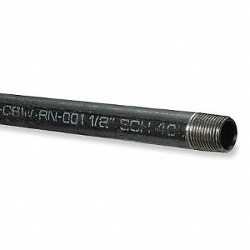 GRAINGER APPROVED Black Pipe Threaded 1/2x10 ft., 5E550