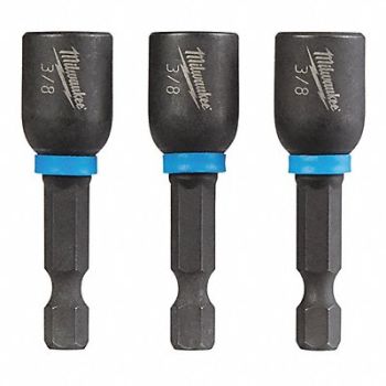 MILWAUKEE Nutsetter 3/8 Steel Impact Rated PK3, 5ECC8