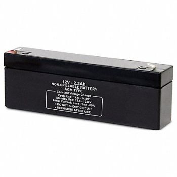 GRAINGER APPROVED Battery 12VDC 2.3Ah 0.187 Faston, 5EFF8