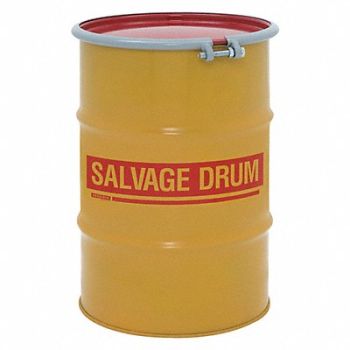 GRAINGER APPROVED Salvage Drum Yellow 18ga 1.2mm, 5ERJ3