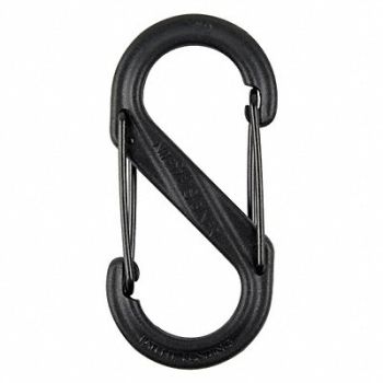 NITE IZE Carabiner Clip 2 in Plastic Black, 5GAK7
